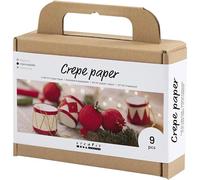 Kit DIY papier crépon - Décorations de Noël - 9 pcs
