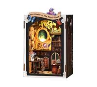 Kit DIY pour Coin Lecture en Bois Miniature Serre-Livres, Décoration Créative pour Bibliothèque Cadeau pour Adultes Le Royaume du Livre Magique AM01-003