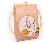 Kit DIY Punch Needle - GRAINE CREATIVE - Broderie Line Art - Blanc - Ø 25 cm
