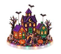 Kit DIY Strass Maison Halloween 3D Décor de projet de village fait main DIY | Kit Peinture Maison Hantée 3D En Strass Pour Adultes Débutants Fête Appartement Maison Intérieur