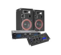 Kit Dj complet MAX enceinte bluetooth 500W Ampli 2x250W et table de mixage