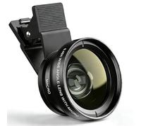 Kit d'objectif d'appareil photo 2 en 1, objectif grand angle 0,45 x + objectif macro 12,5x, accessoire pour iPhone, Samsung, pour smartphone Android
