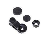 Kit d'objectif d'appareil photo 3 en 1 universel Fish Eye + objectif grand angle + macro clip caméra objectif kit pour iPhone 6S/7/8/X (noir)