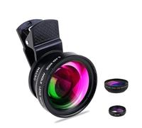 Kit d'objectif d'appareil photo de téléphone, objectif macro pour iPhone et Android, ensemble d'objectifs à clipser 2 en 1 pour objectif d'appareil photo iPhone, accessoires d'appareil photo pour