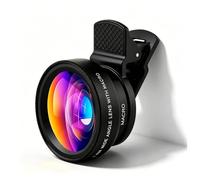 Kit d'objectif de caméra de téléphone 2 en 1 pour iPhone Samsung Objectif Macro 12,5X pour Google OnePlus Honor Oppo Objectif Grand Angle 0,45X pour Xiaomi Redmi Poco Clip sur loupe de Telephone