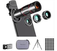 Kit d'objectif pour appareil photo de téléphone portable, version améliorée, téléobjectif 28x, grand angle 0,6x