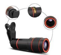 Kit d'objectif pour téléphone Portable, téléobjectif Universel, Zoom, Monture d'objectif pour Smartphone, Compatible avec la Plupart des Smartphones, 8X, 12X, 14X, Noir, 12X