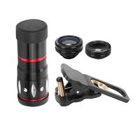 Kit d'objectif premium pour smartphone avec zoom 10x, macro, grand angle et fisheye, support de téléphone flexible et anti-tremblement, idéal pour