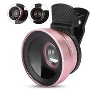 Kit d'Objectif Professionnel 2 en 1 pour Téléphone Portable KIMISS : Objectif Super Grand Angle 0,45X et Objectif Macro 12,5X Compatible avec la Plupart des Smartphones,