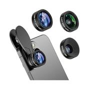 Kit d'objectifs 3 en 1 - Cosulan - Compatible iPhone/Samsung - Grand angle 0 62x - Macro 25x - Fisheye 235°