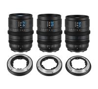 SIRUI VP-1 Vision Prime 1 T1.4 Full Frame Cine Lens Kit 24mm, 35mm, 50mm with E-Mount Pre-Installed, RF/Z/L Interchangeable Mounts (Black)