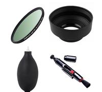 Kit d'objectifs d'appareil photo 46 mm avec filtre UV MRC HD, pare-soleil pliable en 3 étapes, stylo de nettoyage et souffleur d'air pour objectif Fujifilm XF 50 mm f/2 R WR