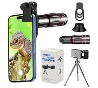 Kit d'objectifs d'appareil photo de téléphone 28X pour iPhone avec E-Clip et trépied, convient à la plupart des