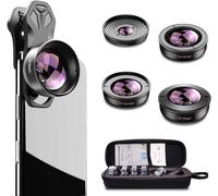 Kit D'Objectifs Hd Pour Téléphone Incluant Super Grand Angle Fisheye De 170°, Objectif Macro 10X, Grand Angle De 110°, Téléobjectif Zoom 2X, Fisheye 195° Pour Phone[VEN8803856]