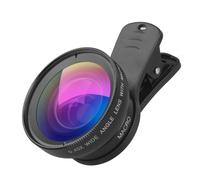 Kit d'objectifs pour smartphone, objectif HD avec grand angle 0,45x et objectif macro 12,5x, objectif 2 en 1 pour la photographie mobile, de bonne