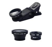 Kit d'objectifs pour téléphone 3 en 1 - Ensemble d'objectifs de caméra avec clip pour smartphone | Objectif œil de 180° + objectif macro 10X + objectif grand angle 0,67X | Kit d'objectifs