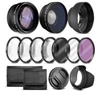 Kit d'objectifs Ultra Deluxe pour EOS M6 Mark II, EOS M50, EOS M50 Mark II, EOS M200 avec Objectif 15-45 mm, Fuji X100V - Comprend : 7 filtres 49 mm + Grand Angle 49 mm et téléobjectif