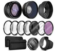 Kit d'objectifs Ultra Deluxe pour Nikon D3400, D3500, D5600 avec objectif 18-55 mm, Sony A7, A7III avec 28-70 mm, A6000, A6400, A6600 - Comprend 7 filtres 58 mm + 58 mm grand angle et téléobjectif