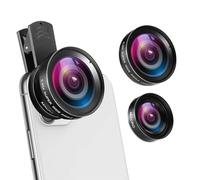 Kit d'objectifs universels pour téléphone portable, objectif macro 2 en 1, pour téléphone portable, appareil photo de téléphone, objectif grand angle 0,45x et objectif macro 15x, clip universel, pour