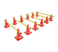 Kit d'Obstacles - UISEBRT - Lot de 6 Barrières - 12 Cônes - 6 Barres - Hauteur Réglable