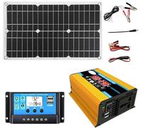 Kit d'onduleur solaire hors réseau 4000 W avec panneau solaire étanche 18 W et contrôleur de charge 30 A for usage domestique et camping-car