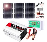 Kit d'onduleur solaire hors réseau 600 W avec contrôleur 50 A for camping-car, fourgonnette, bateau et aventures en camping(75W)