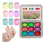 Kit d'ongle en gel débutant - 9 couleurs de peinture massif en gel vernis pour | Ensemble de colle de sculpture pour femmes, idéal pour le salon, voyages, la famille, l'utilisation à