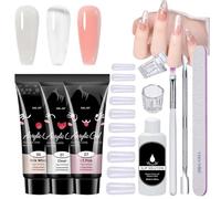 Kit d'ongle en gel en poly, kit d'extension en gel et en ongles | Kit polonais de manucure de gel avec lampe UV | Supplies à ongles à domicile , ongles avec tout pour les femmes débutants