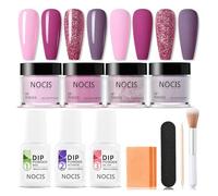 Kit d'ongle en poudre de trempette kit de poudre plongée à ongles à 4 couleurs pour la maison Salon bricolage art brillant ou finition givrée avec couche pointe base activateur liquide man