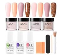 Kit d'ongle en poudre de trempette, kit de poudre trempage à ongles 4 couleurs pour art du salon bricolage, fini brillant ou givré avec activateur couche finition base comme cadea