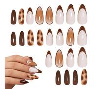 Kit d'ongles à presser - Ongles artificiels pour une application facile - Design tendance - Léger avec support rapide - Outil cosmétique pour le coiffage des ongles et les fêtes - Ensemble complet de