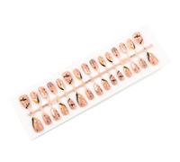 Kit d'ongles à presser sur les ongles pour Halloween, amande | Pointe française en acrylique avec toile chauve-souris étoile, rafraîchissement rapide de tenue pour les fêtes,
