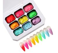 Kit d'ongles couleur UV | 18 ml résine gel multi-tons pigment intense | Fade Blend Design Nail Craft Board Pack | Salon Home Beauty Artists Decor Tool Professional Creative Finish Accessoire