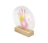 Kit Dooky Family Handprint en acrylique avec vitres acryliques transparentes et support en bois (souvenir moderne pour créer des moments communs de manière créative)