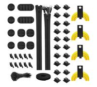 Kit D'organisation De Câbles, Attaches À Fermeture Éclair, Clips Auto-Adhésifs, Rallonges, Sangles De Câbles, 147 Pièces, Nouveauté