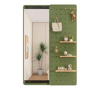 Kit d'organisation de panneaux perforés en bois - Panneau d'affichage modulaire avec miroir pour rangement mural - Idéal pour la décoration de la maison et les accessoires d'étude de bureau
