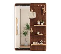 Kit d'organisation de panneaux perforés en bois - Panneau d'affichage modulaire avec miroir pour rangement mural - Idéal pour la décoration de la maison et les accessoires d'étude de bureau