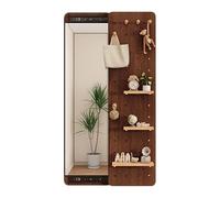 Kit d'organisation de panneaux perforés en bois - Panneau d'affichage modulaire avec miroir pour rangement mural - Idéal pour la décoration de la maison et les accessoires d'étude de bureau