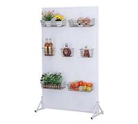 Kit d'organisation de panneaux perforés en métal - Présentoir en acier durable pour garage, artisanat, solution de rangement de cuisine