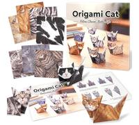 Kit d'origami de 56 feuilles avec livre de guide et vidéo (français non garanti) - Décoration de bureau pliable en papier 3D pour adultes - Chats en papier origami pour enfants de 5 à 8 ans et 8 à 12