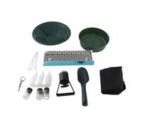 Kit d'orpaillage de 12 Pouces, boîte à écluse Portable en Alliage d'aluminium avec poêle de Prospection et Tamis, équipé d'un Sac à Dos pour l'exploration minière de l'or de River