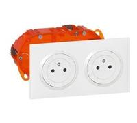 Kit double prise de courant 2p+t surface 16a précâblées dooxie - blanc - 300400 - legrand G