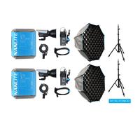 Kit double spot LED bicolore Nanlite FC-120B (avec pied d'éclairage et softbox) | ✅ Livraison gratuite à partir de 100 €