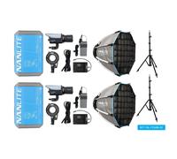 Kit double spot LED bicolore Nanlite FC-60B (avec pied d'éclairage et softbox) | ✅ Livraison gratuite à partir de 100 €