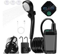 Kit Douche de Camping, 6000mAh Pompe de Douche Électrique Rechargeable, Douche Portable avec Affichage Numérique Intelligent, Pompe de Douche Électrique pour Extérieure Camping Car Bain des Animaux