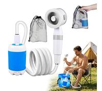 Kit Douche de Camping, Douche Portable Douche de Camping Pompe de Douche Électrique Rechargeable avec Tête de Douche Vanne D'arrêt et Batterie 4000mAH intégrée pour Extérieure,Camping,Randonnée (A)