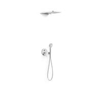 Kit douche mitigeur encastré à 3 voies Rapid-box Chromé - TRES 28127301