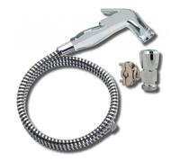 Kit douchette à gâchette WC ou bac à shampoing, 1 jet, flexible 1,25 m, support mural, chromé