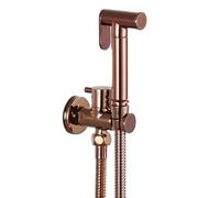Kit Douchette WC Or Rose, Pulvérisateur de Bidet à Main Haute Pression Pulvérisateur de Toilettes Mural Laiton Kit de Bidet de Toilette avec 1.5M Tuyau, pour L'hygiène Personnelle