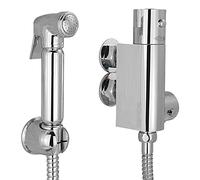 Kit Douchette WC Pulvérisateur à Bidet Chromé Thermostat pour L'Hygiène Personnelle et Le Jet à WC à Bassin Kit à Pulvérisation à Toilette Douchette